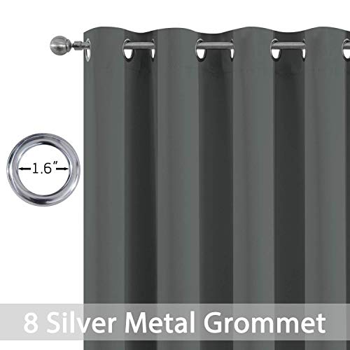 Room Darkening Curtains 52x54 inch Length Dark Grey (Dark Grey / 52"W x 54"L (Pack of 2))