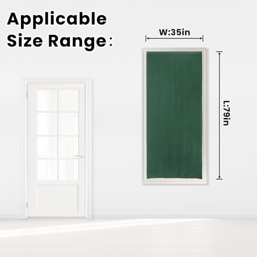 Blackout Curtains for Bedroom Stick On Curtains Window Shades Pull Down Blackout Window Cover No Drillng Self Adhesive Curtains No Rod Small Curtain (35"W x 79"L (Pack of 1) / Dark Green)
