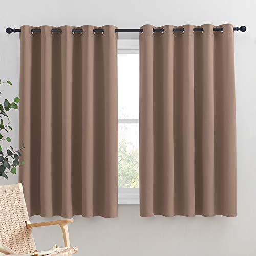 Blackout Window Curtains and Drapes for Kitchen (Cappuccino / 70"W x 63"L (Pack of 2))