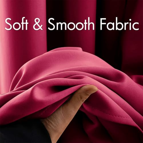 Hot Pink Blackout Bedroom Curtains Drapes 84 Inch Long 52"x84" (Hot Pink / 52"W x 84"L (Pack of 2))