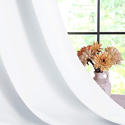 50% Light Blocking Curtain Panels for Bedroom (Pure White / 42"W x 80"L (Pack of 2))