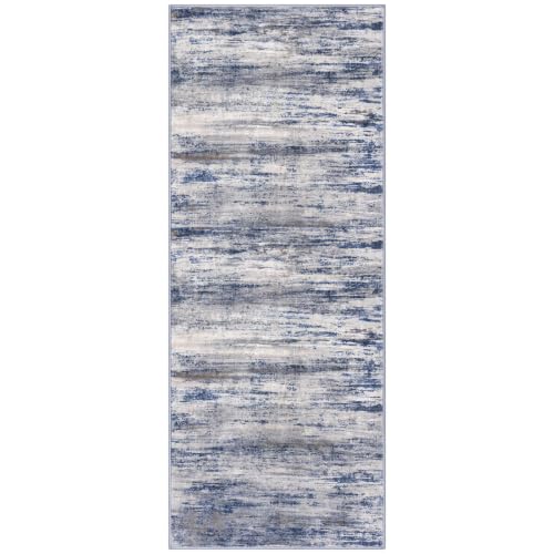Modern Washable Rug Runner 2x5 Hallway Rug Runner Grey (Blue-grey / 2' x 5' (Runner))