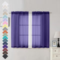 Purple Sheer Curtains 45 Inches Long 2 Panels (Purple / 42"W x 45"L (Pack of 2))