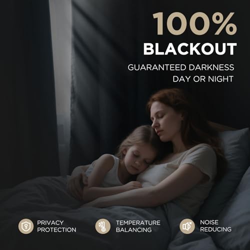 Blackout Curtains for Bedroom (Linen / 42"W x 84"L (Pack of 2))