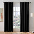 Black Blackout Living Room Curtains 84 inches Long (Black / 42"W x 84"L (Pack of 2))