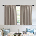 Short Blackout Curtains for Small Window Kitchen Bathroom Cafe RV (Sand / 52"W x 36"L (Pack of 2))