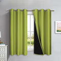 100% Blackout Lined Curtains (Fresh Green / 42"W x 63"L (Pack of 2))