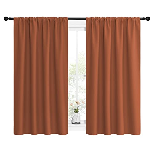 Blackout Curtains and Drapes (Burnt Orange / 42"W x 54"L (Pack of 2))