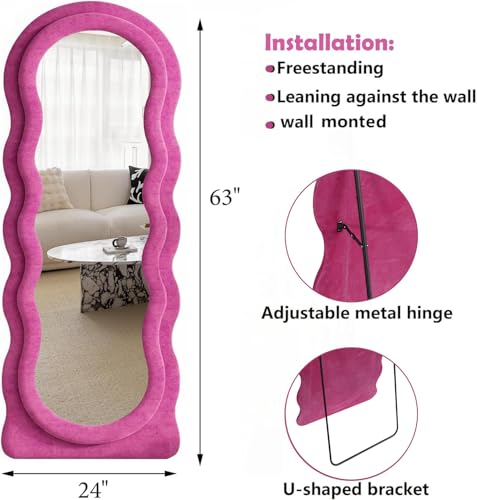 Full Length Mirror (Hot Pink / 63"L x 24"W)
