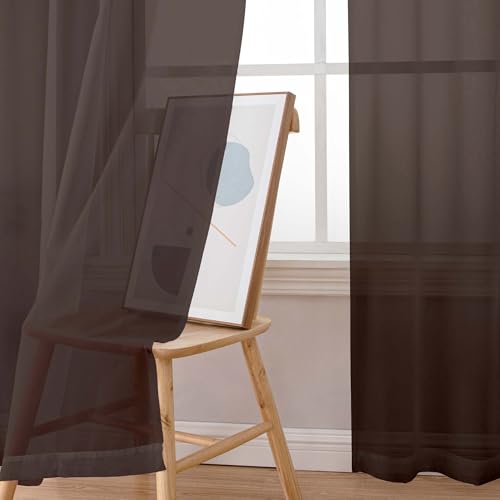 Sheer Curtains (Chocolate / 42"W x 78"L (Pack of 2))