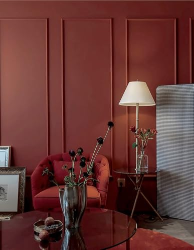 78.7''x17.7''Brick Red Peel and Stick Wallpaper Contact Paper Modern Self Adhesive Wall Paper Removable Textured Solid Color Shelf Cabinet Vinyl Roll (Brick Red / 78.7" x 17.7")