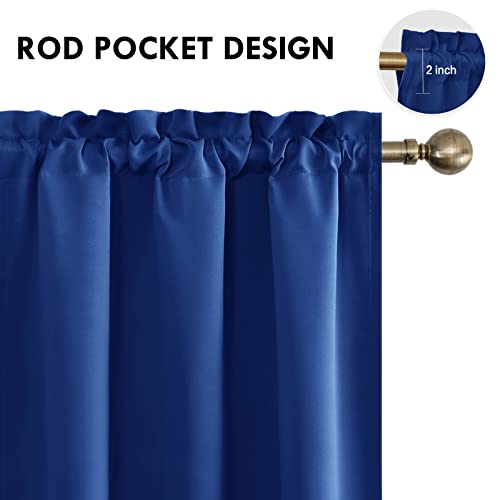 Blackout Curtains for Bedroom Living Room 38 x 45 Inch Long 2 Panels (Classic Blue / 38"W x 45"L (Pack of 2))