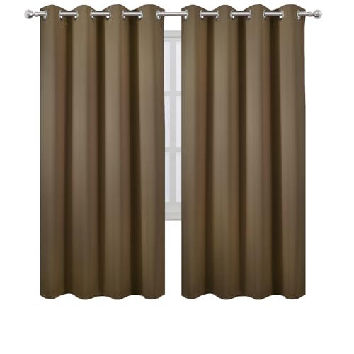 Brown Thermal Blackout Curtains (Brown / 52"W x 72"L (Pack of 2))