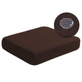 Water Repellent Sofa Cushion Covers Jacquard High Stretch Fabric Furniture Protector for Living Room (Small / Chocolate)