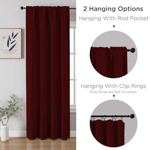Burgundy Red Blackout Curtains Customize (Burgundy Red / Customsize)