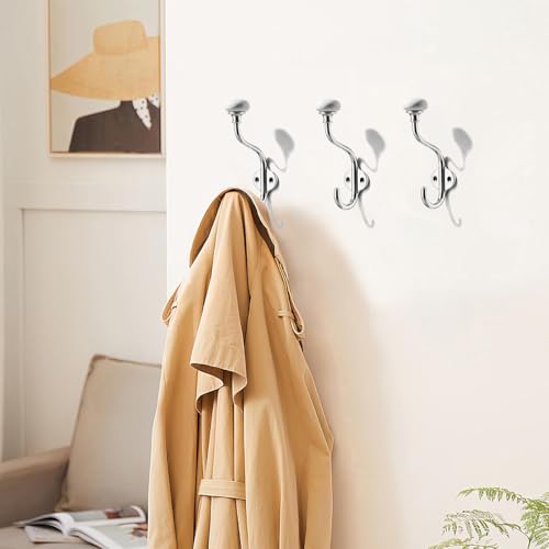 5 Pack Zinc Alloy Polished Chrome Coat Hooks Modern (Polished Chrome)