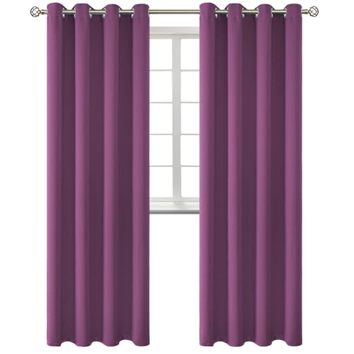Eggplant Purple Blackout Curtains for Living Room 95 Inch (Eggplant Purple / 52"W x 95"L (Pack of 2))