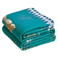 Boho Throw Blanket 60"x80" Aviary Botanical Cotton Throw Blanket (Teal Green / 60"x80")