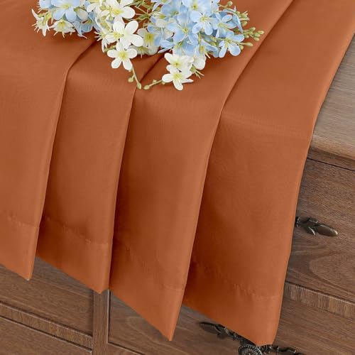 Orange Window Sheer Curtains 45 Inches Length (42"W x 45"L (Pack of 2) / Orange)