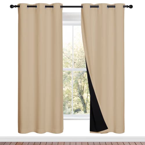 Living Room Completely Shaded Draperies (Biscotti Beige / 42"W x 72"L (Pack of 2))