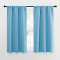 Kitchen Curtains for Small Windows (Teal Blue / 34"W x 54"L (Pack of 2))