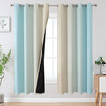 Aqua and Beige Ombre Blackout Curtains for Bedroom 72 Inch (Beige and Aqua / 52"W x 72"L (Pack of 2))