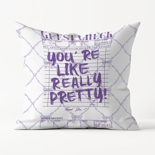 Inspirational Purple Bow Throw Pillow Covers 18x18 (Purple Ribbon 18x18 Inch)