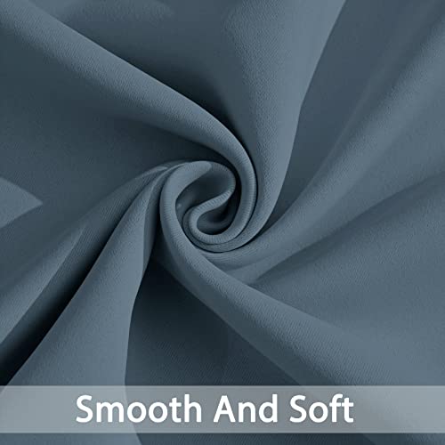 Blackout Curtains 38x90 inch Stone Blue Thermal Drapes (Stone Blue / 38"W x 90"L (Pack of 2))