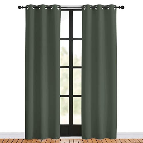 Thermal Curtains for Kids Room (Dark Mallard / 34"W x 80"L (Pack of 2))