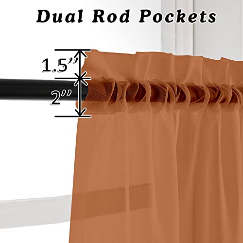 Orange Sheer Curtains 108 Inches Long (Orange / 42"W x 108"L (Pack of 2))