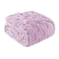 3D Checkered Fleece Throw Blanket for Couch (Light Purple / Throw (50"x60"))
