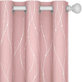 Living Room Curtains 84 Inches Long (Coral Pink/Wave Dots / 42"W x 84"L (Pack of 2))