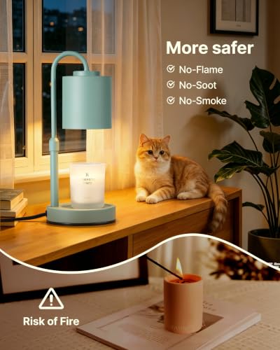 Dimmable Candle Warmer Lamp with Timer (Sage Green)
