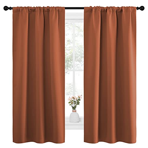 Blackout Curtains and Drapes (Burnt Orange / 34"W x 63"L (Pack of 2))