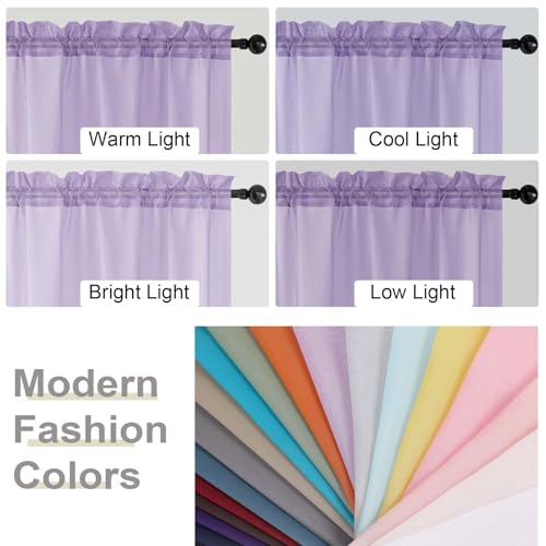 Sheer Lavender Curtains for Bedroom Living Room 54 Inch Length 2 Panels Set (Lavender / 42"W x 54"L (Pack of 2))
