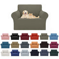 2026 New Stretch Chair Sofa Slipcovers Couch Cover for 1 Seater Furniture Protector Sofa Covers with Elastic Bottom Jacquard Fabric Small Checks for Pets (Khaki / Chair)