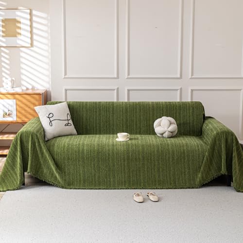 Couch Cover for Sofa (Fishbone Green / 71*102 inch)