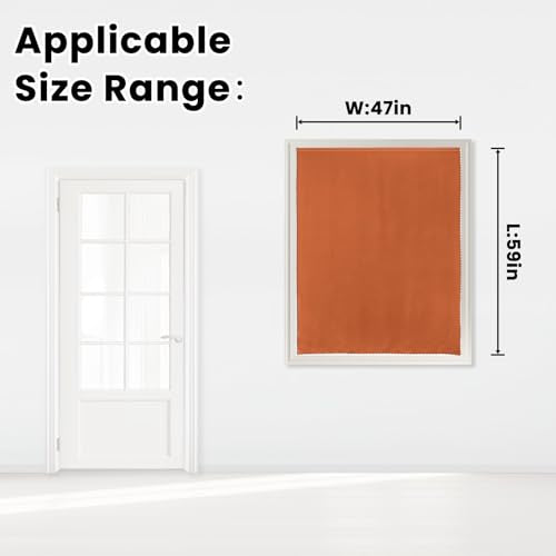 Self Adhesive Curtains Portable Blackout Curtain Simple and Easy to Install Bedroom Window Thermal Lnsulated Kitchen Room Darkening Black Small Drapes (47"W x 59"L (Pack of 1) / Orange)