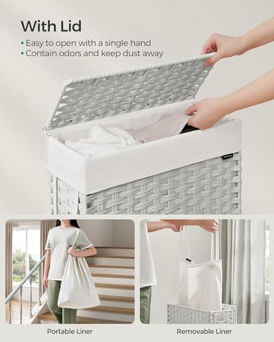 Laundry Hamper with Lid (Cloud White / 55 L)