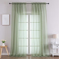 Extra Long Sage Green Sheer Curtains 108 Inches Long 2 Panels (Sage Green / 59"W x 108"L (Pack of 2))
