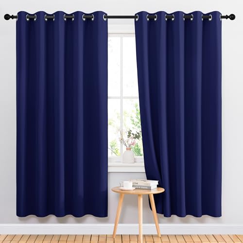 Bedroom Curtains Blackout Drapery Panels (Royal Blue / 70"W x 72"L (Pack of 2))