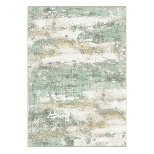5x7 Green Abstract Area Rug (Light Green/Cream / 5' x 7' (Rectangular))