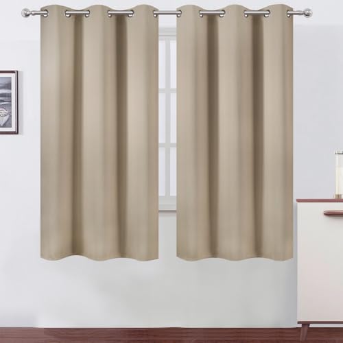 Blackout Curtains 42 x 63 inch (Khaki / 42"W x 63"L (Pack of 2))