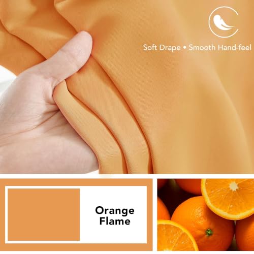 Blackout Curtains for Kitchen Window Back Tab and Rod Pocket Curtains Room Darkening Curtains 52Wx45L Inch Orange Flame 2 Panels (Orange Flame / 52"W x 45"L (Pack of 2))