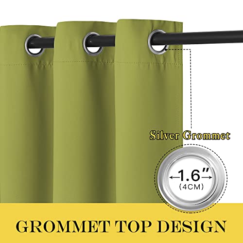 Blackout Patio Curtains 100 x 144 Inches Long for Sliding Door Extral Wide Blackout Curtain Panels Thermal Insulated Room Divider (Fresh Green / 100"W x 144"L (Pack of 1))