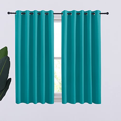Peacock Teal Thermal Insulated Curtains Blackout Draperies (Peacock Teal / 70"W x 54"L (Pack of 2))