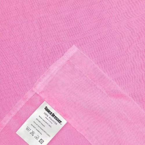 Basic Rod Pocket Sheer Voile Window Curtain Panels Pink 1 Pair 2 Panels 70 Width 72 Inch Long for Kitchen Bedroom Children Living Room Yard（Pink (Pink / 70"W x 72"L (Pack of 2))