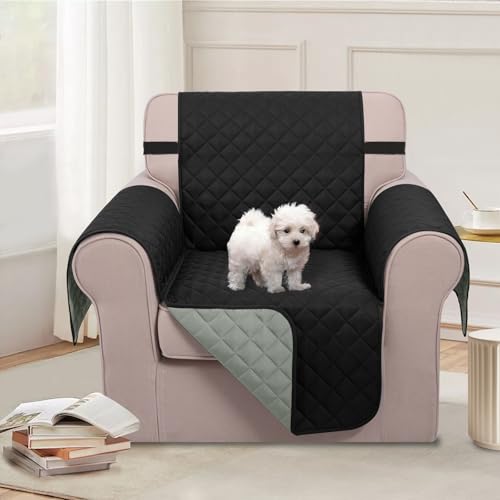 Reversible Oversized 28''Chair Covers (Black/Grey / 28''oversized Armchair)