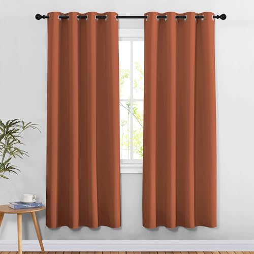 Doorway Curtains for Girls Room 78 inches Long (Burnt Orange / 52"W x 78"L (Pack of 2))