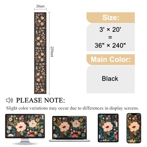 3x20 Runner Rug for Hallway (Black / 3' x 20' (Rectangular))